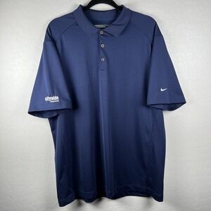 Nike Golf Men's Navy Blue 3 Button Collared Short Sleeve Stretch Polo Shirt s XL